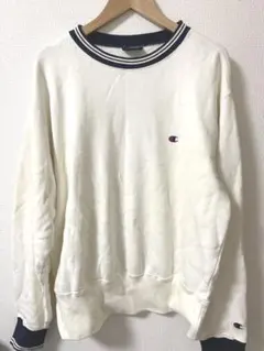 Champion ラインリブ＆刺繍ロゴ　スウェットトレーナー