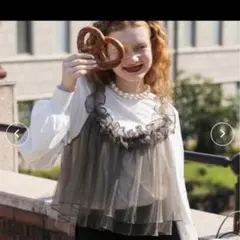 3way チュールビスチェドッキング ボリュームスリーブロンTee