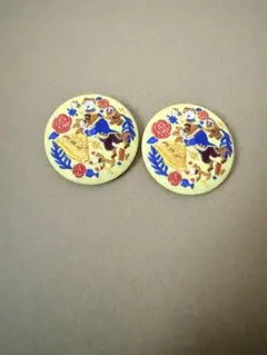 ディズニー 美女と野獣 刺繍缶バッジ