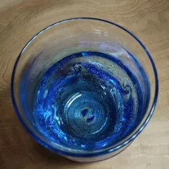 麻炭ガラス 『さざなみロックグラス 〜海と空の間』(ヒマラヤ原種麻炭を使用)