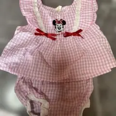 ミニーマウス刺繍付きベビー服 70cmセットアップ
