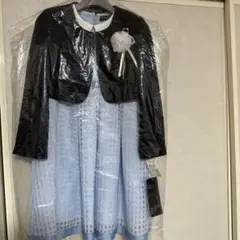 h.n.c.　フォーマルワンピース　130cm　ボレロ付き　ネイビー水色