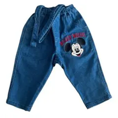 ミッキーマウス　刺繍デニムパンツ サロペット サイズ90