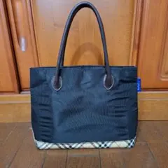 バーバリー　トートバッグ　ノバチェック　ホースロゴ　メガチェック　ブルー 楽天市場】バーバリーブルーレーベル ノバチェック トートバッグ