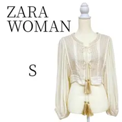 ZARA WOMAN ザラウーマン ホワイト カーディガン Sのサムネイル
