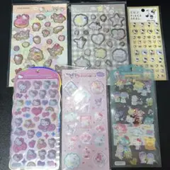 【初めてのシール帳にも】サンリオシールセット　コットンパフィすりガラス風シール等