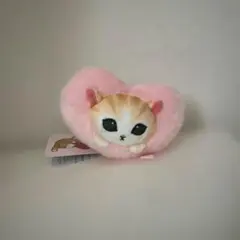 モフサンド ふわふわハートにゃんこマスコット ピンクのサムネイル