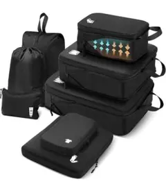 トラベルポーチ 旅行用圧縮袋 旅行用ポーチ 圧縮バッグ セット 圧縮袋 旅行