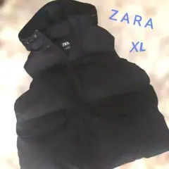 ZARA ブラック 中綿増量入りベスト　サイズＸL最終処分品