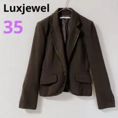 【Luxjewel】 ブラウン テーラードジャケット　フィット　オフィス　35