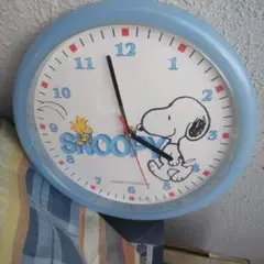 スヌーピー 掛け時計 水色 直径25cm