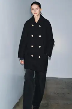 【新品タグ付き】ZARA ウールブレンドダブルブレスト仕様コート M