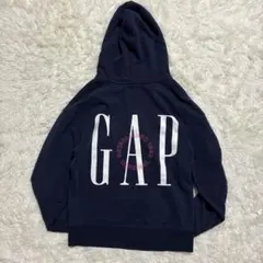 希少!!OLD GAP ギャップ 周年記念 ロゴ ジップパーカー L ネイビー