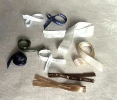 リボン セット 9 ホワイト ブルー グリーン ブラウン アイボリー ラッピング