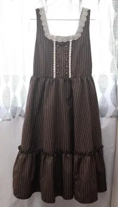 しまむら 青木美沙子 しまみさ LL ジャンパースカート ブラウン コラボ 