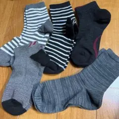 グレー系ソックス5足セット