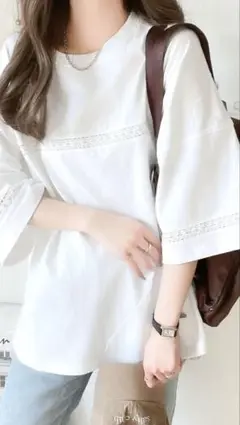 ジャバコラボ オーガニックコットン混 綿100％ハシゴレースフットボールTシャツ