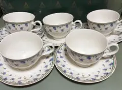 Giovanni Valentino 花柄カップ・ソーサー 5個セット