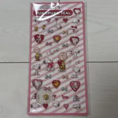 正規品 スヌーピーぷくぷくシール レッド ハート