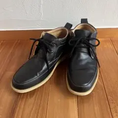 hawkins traveller 黒 レザー レースアップシューズ