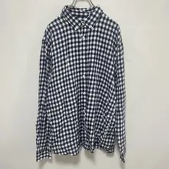 ★ コットンアンドコー ギンガムチェック　シャツ XL ネイビー　ホワイト