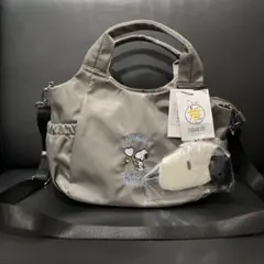 新品イザックトートバッグ SNOOPYデザイン ギャザー2wayミニトートグレー
