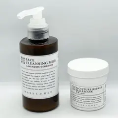 MARKS&WEBのハーバルクレンジングミルクと「モイスチャーリペアヘアマスク
