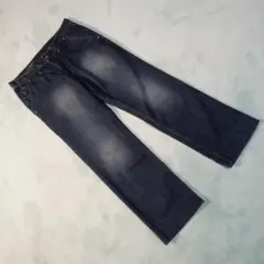 インターメッゾ　ダークブルー ストレートジーンズ