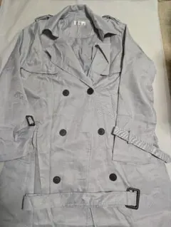 Fashion グレー ダブルブレストトレンチコート