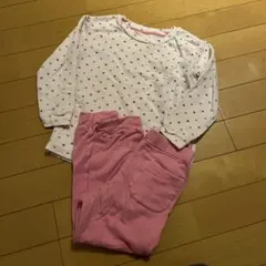 ユニクロ　ストレッチパジャマ　110cm ピンク　ドット