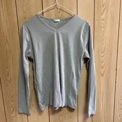 グレー Vネック 長袖 トップス