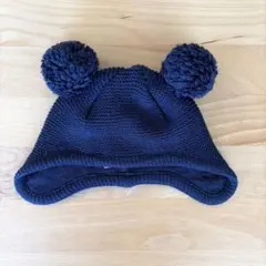 ファミリア　ネイビー ポンポン付き ベビー　帽子　familiar ニット帽