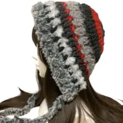 【現品限り】ボンネット　バラクラバ ニット帽　フード帽　ハンドメイド