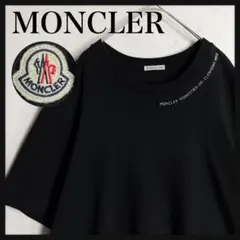 極美品・最高級】モンクレール 袖ラバーワッペン 長袖 ロンT ブラック 