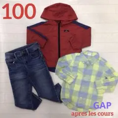 男の子　100 ウィンドブレーカー　シャツ　デニム　アウター　GAP チェック