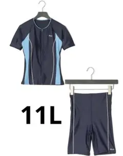 【新品】FILA セパレート水着 11L ネイビー×水色　フルジップ 夏のサムネイル