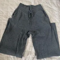 UNIQLO ウォッシャブルニットリブパンツ チャコールグレー M