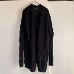 ELITE COLLECTION 黒 ニットカーディガン ロング丈 【XL】