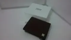 #9835　TAKEO KIKUCHI 二つ折り財布 チョコ 牛革のサムネイル