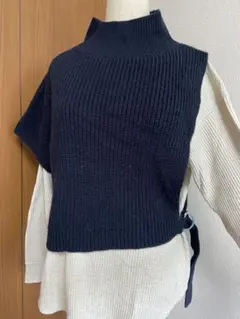 niko and... アシンメトリーショートベスト Lサイズ