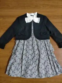 bebe べべ 130 お受験 面接 卒園 入学式 フォーマル スーツ 刺繍