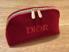 DIOR ディオール ポーチ レッド ベロア調
