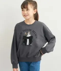 (新品)キッズ　ネコリボンスウェットトップス　coca　120のサムネイル