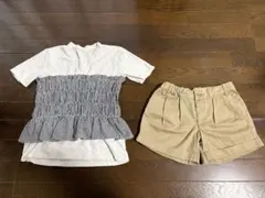 子供服 女の子 GLOBAL WORK 半袖トップス ショートパンツ 160cm