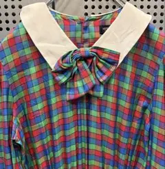 古着　ヴィンテージ　vintage ワンピース　チェックワンピース　マルチカラー