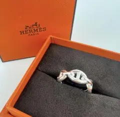 ぽ*た様 美品✨️HERMES シェーヌダンクルツイストリング53号シルバー13 ぽ*た様 美品✨️HERMES シェーヌダンクルツイストリング53号シルバー
