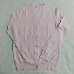 美品！薄紫 Vネック 綿カーディガン