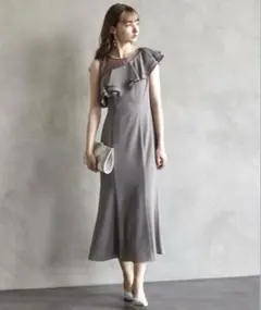 AIMER　アシンメトリーフリルマーメイドライン　オケージョンドレス