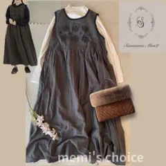 Samansa Mos2 花刺繍パイピングノースリワンピース　F