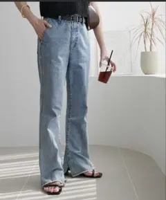 【新品未使用】ディスコート　USコットンデニムフレアパンツ